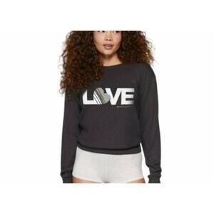 Spiritual Gangster LOVE Sweater Womens Small Sweatshirt Charcoal Gray Pullover‎